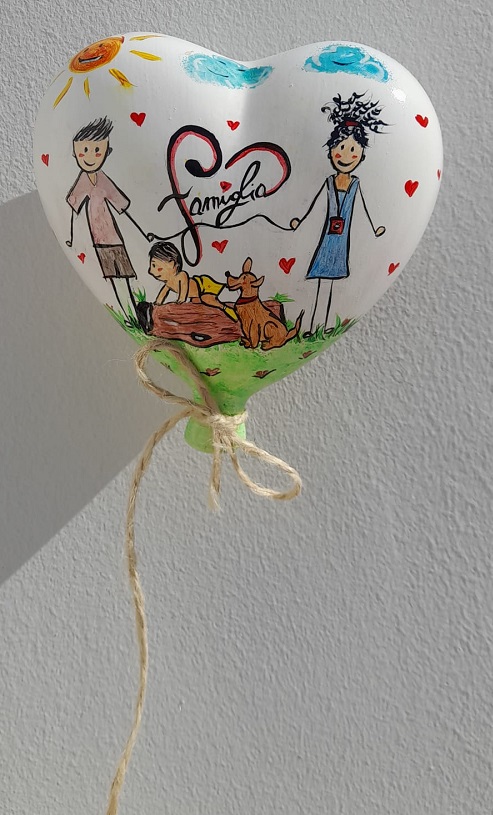 Palloncino Cuore personalizzabile H16cm ceramica - immagine 50