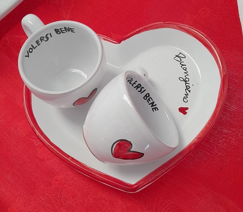 Set tazze caffè LOVE in ceramica